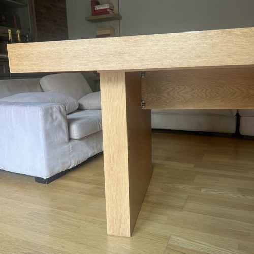 Wooden dining set with 6 chairs used, solid oak table