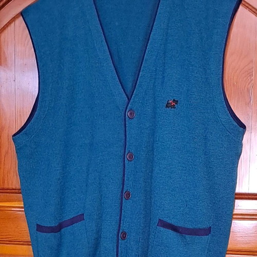 Vintage Le Chien knit sweater vest used, size 54, green