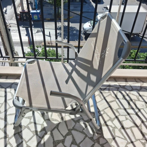 Beach chairs like new, set of 2, aluminum frame, textile seat