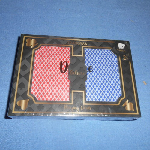 Playing cards new, set of 2, plastic blue and red