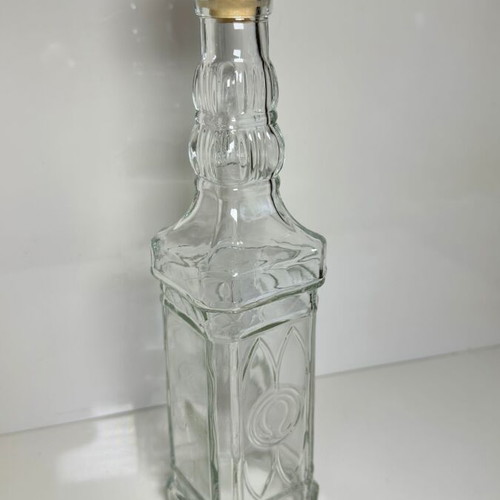 Glass decorative bottle for drinks or liqueur