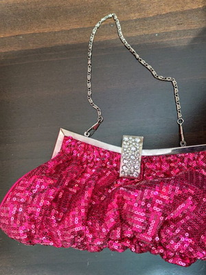 Evening bag pink like new, worn once