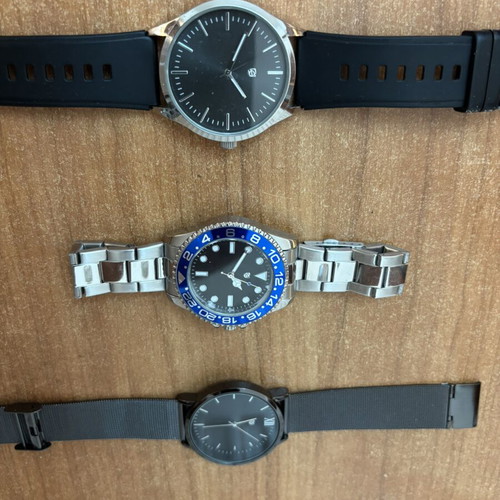 Battery-powered watches set of 3, men's