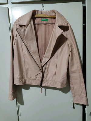 Benetton pink faux leather jacket like new