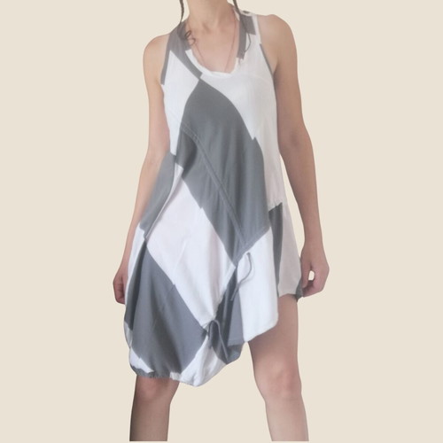 Hugo Boss dress like new, white and grey casual cotton, size S