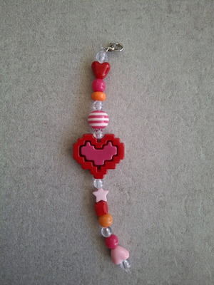 Handmade mobile phone strap with charm and beads made to order