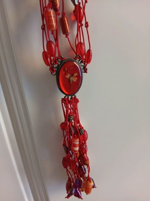 Necklace with red stone like new