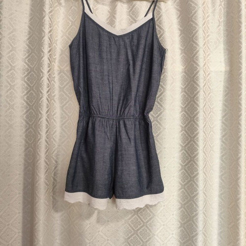 Esmara one-piece like new, 100% cotton, white and blue