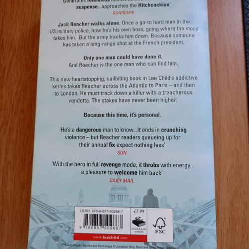 Personal Lee Child used English book