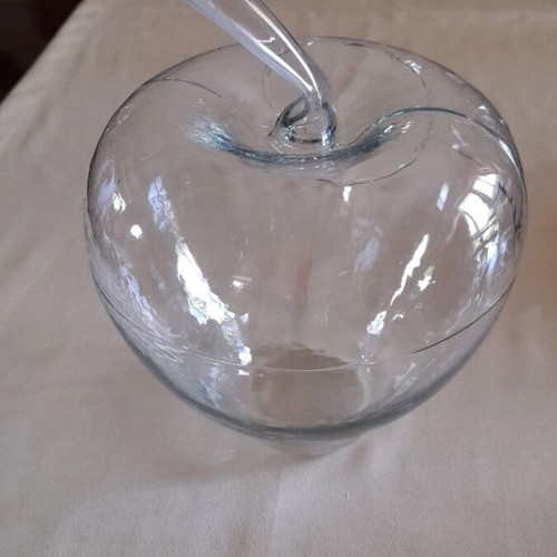Glass Apple bowl 17x23cm new with hole for decoration