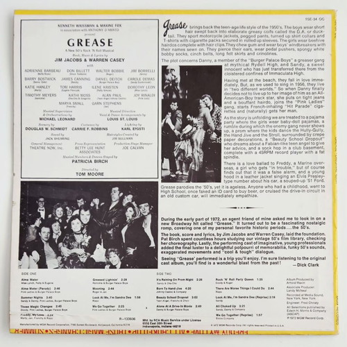 Grease The Original Broadway Cast Album vinyl LP mint condition