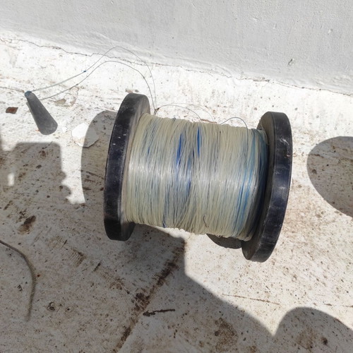 Fishing line spool used transparent/blue