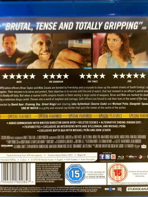BLU-RAY END OF WATCH ACTION MOVIE WITH JAKE GYLLENHAAL