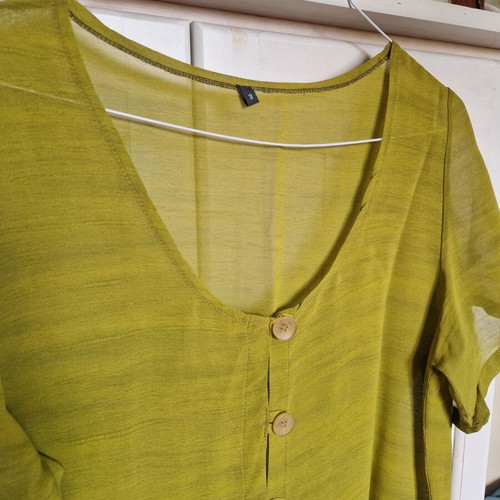 Kaftan Large new, green with paisley pattern