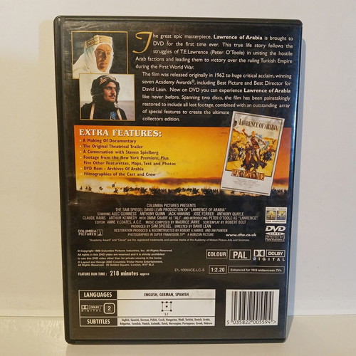 DVD Lawrence of Arabia 2 Disc Widescreen Edition used with Greek subtitles