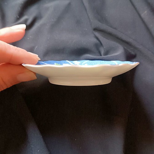 Blue Echo Floral porcelain trinket dish like new
