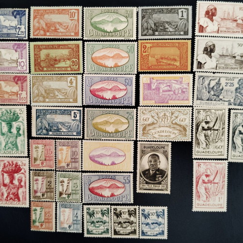 Guadeloupe classic mint postage stamps lot