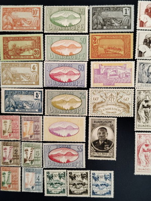Guadeloupe classic mint postage stamps lot
