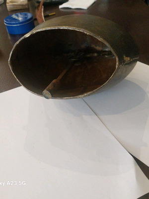Large brass cowbell 20x22 cm from Alps like new with leather neck strap