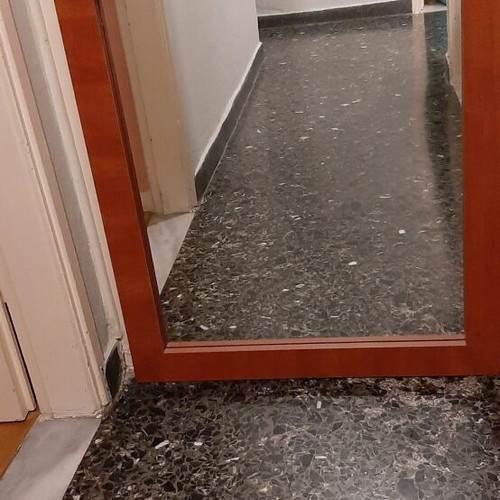 Wall mirror used, wooden, 80x70 cm