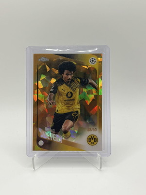 Topps Chrome UEFA Sapphire κάρτα Karim Adeyemi Gold Refractor #/50