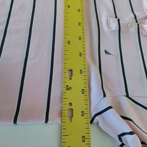 Nautica men's polo pique shirt medium pink brown like new