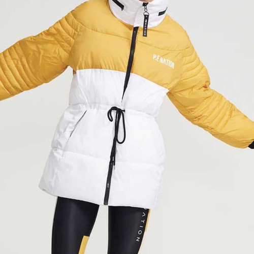 P.E Nation Full Court Jacket used women's winter parka white and yellow