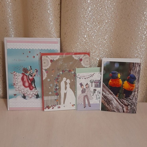 Wedding greeting cards new, set of 4 pieces