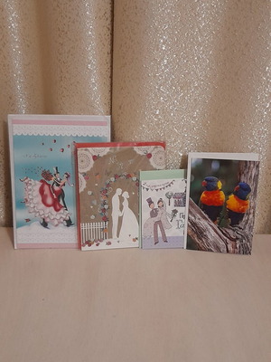 Wedding greeting cards new, set of 4 pieces