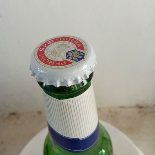 Peroni Nastro Azzurro beer bottle collectible from 2000s Italy