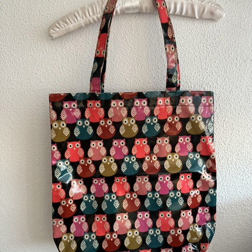 Accessorize tote bag with owl print, waterproof, new