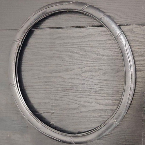 Car steering wheel cover leatherette with stitching black XXXXLarge 50cm new