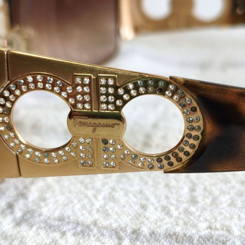 Salvatore Ferragamo sunglasses used, tortoise shell with rhinestones