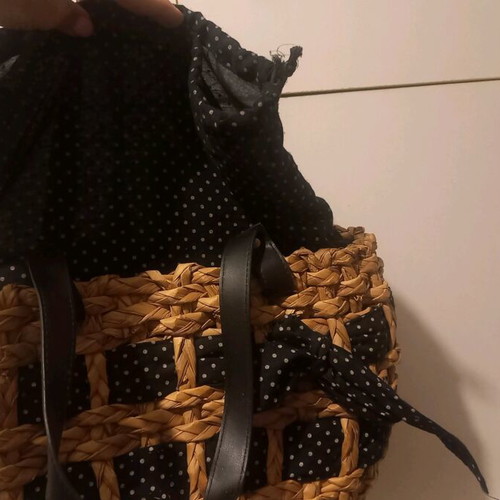 Woven shoulder bag used, summer style with inner pocket