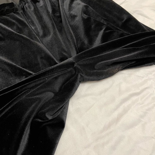 Velvet black pants relaxed fit with elastic used, plus size