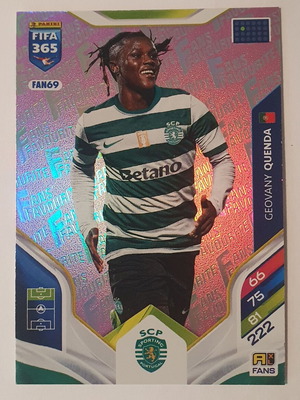 Κάρτα Panini FIFA 365 Andrenalyn XL 2026 Fans Favorite Geovany Quenda Sporting CP σαν καινούργιο