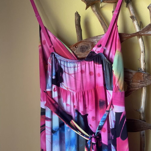 Long summer dress with adjustable strap, lycra, size S/M