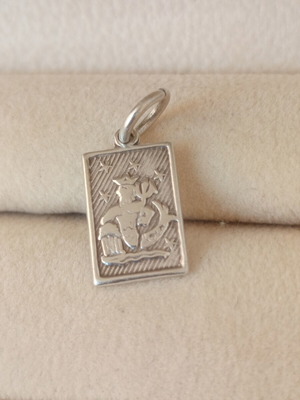 Vintage 925 silver Aquarius pendant unisex