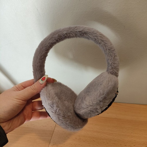 Fur Headband used with Ear Cover and Rhinestones