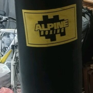 Box Alpine punching bag 1.35m like new with heavy-duty chain
