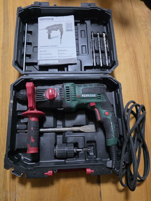 Parkside rotary hammer drill used, full set