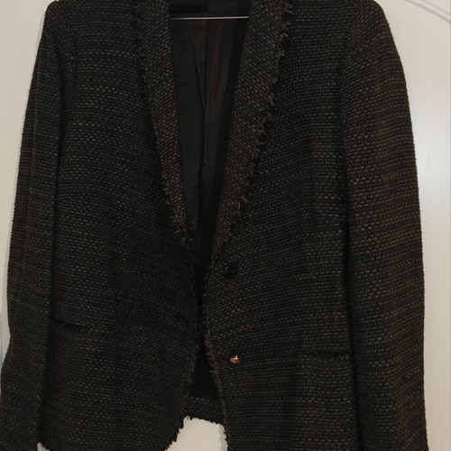 Zara jacket size XL with fringes like new, black and gray