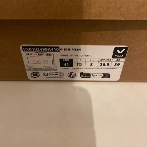 Veja V-10 B Mesh sneakers used, size 41, white and beige