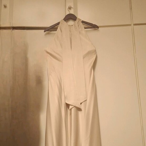 Ralph Lauren Summer Midi Dress New, Beige Satin