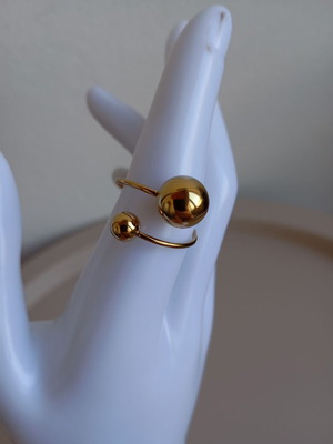 Adjustable ring made of 18K gold plated stainless steel new