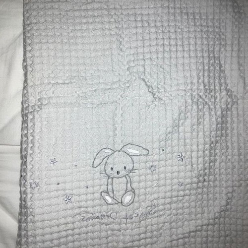 Piqué baby blanket gray with bunny Nima home kids used