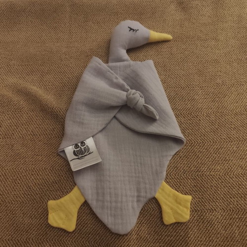 Baby comfort cloth, 100% cotton double gauze, light grey