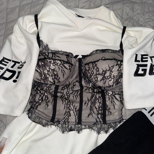 Women's black and white fashion set