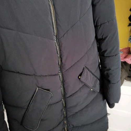 Sisley black jacket size 40 with hood and double zipper like new