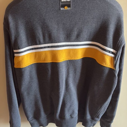 Nautica Competition vintage track jacket used, gray with yellow stripe, size S